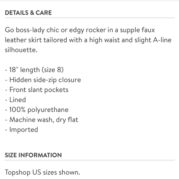 Topshop Faux Leather Skirt - Picture 4 of 4